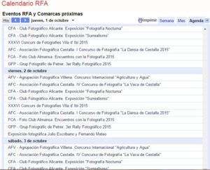 CALENDARIO RFA